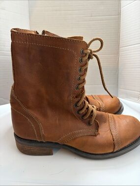 Steve Madden Women's Lace-Up Leather Boots - Brown size 10
